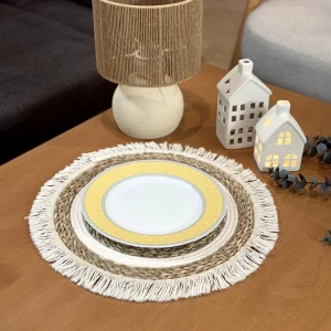 زیربشقابی یا رومیزی حصیری دورریش فنجون رنگی
