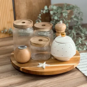 سینی چرخشی چوبی قشنگ